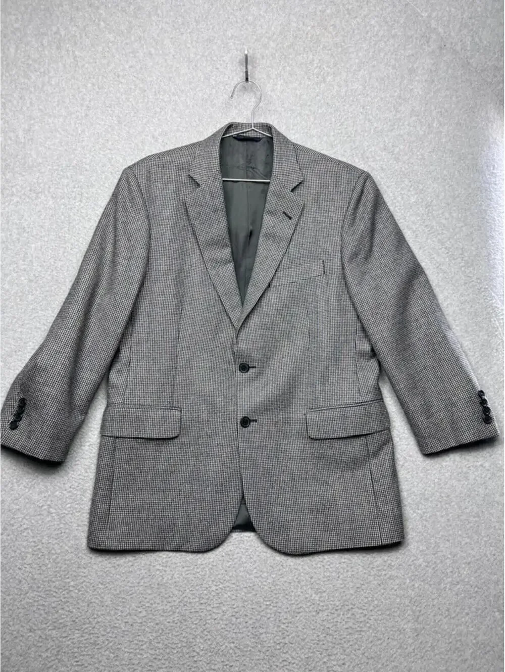 Brooks Brothers 1818 Madison Suit Jacket Blazer 42S 100% Wool Houndstooth Plaid